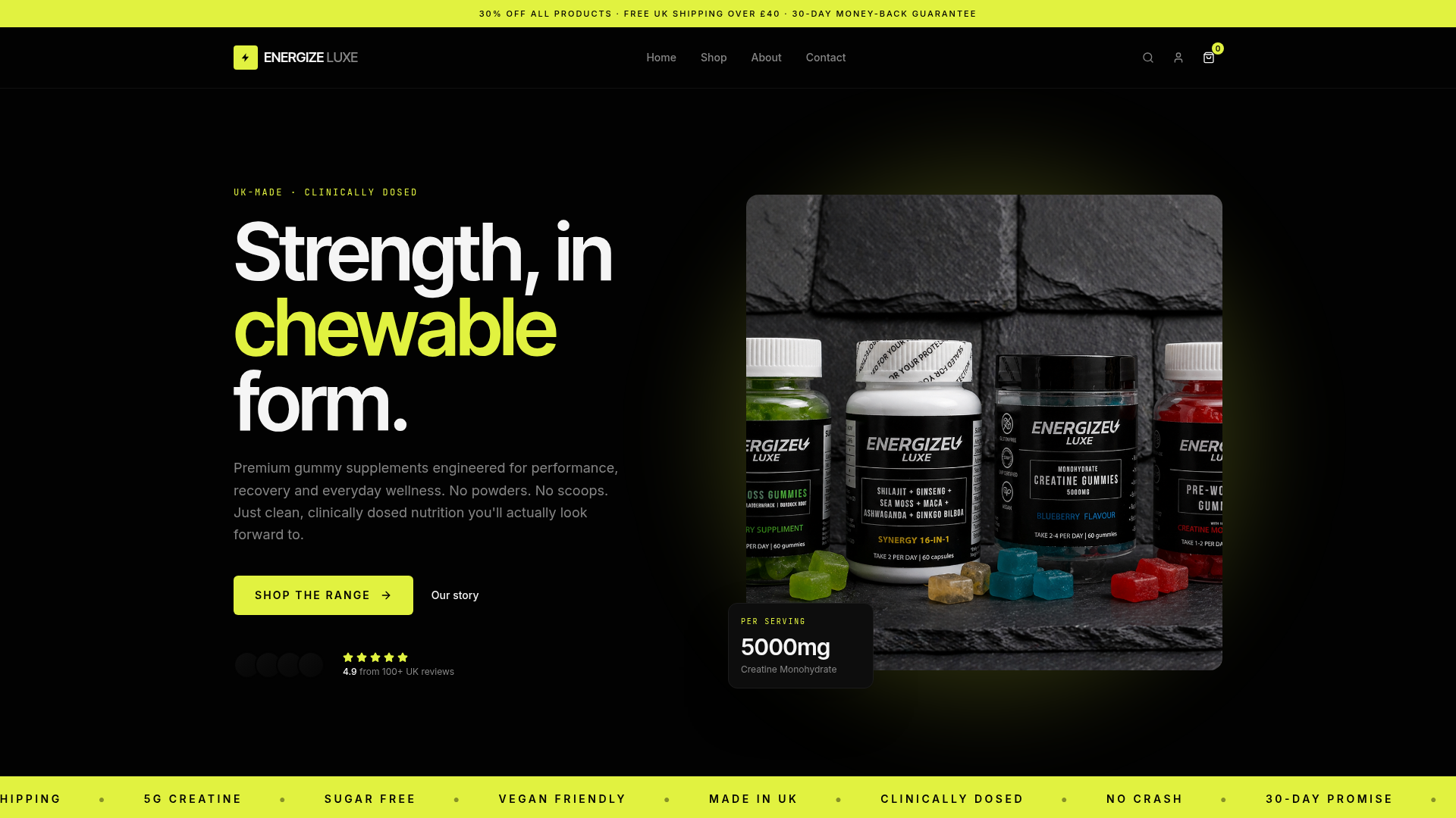 Energize Luxe website preview