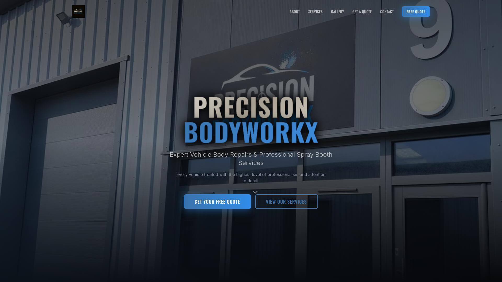 Precision Bodyworkx website preview